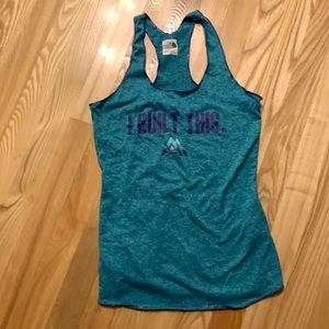 North face teal and purple tank, size xs